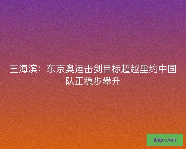 王海滨：东京奥运击剑目标超越里约中国队正稳步攀升