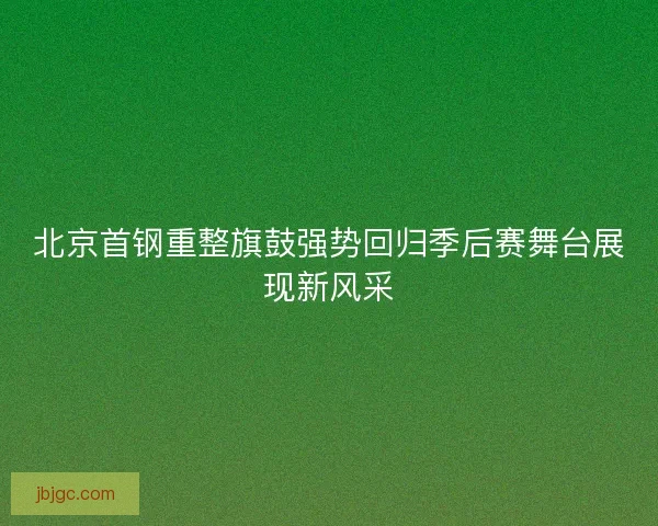 北京首钢重整旗鼓强势回归季后赛舞台展现新风采